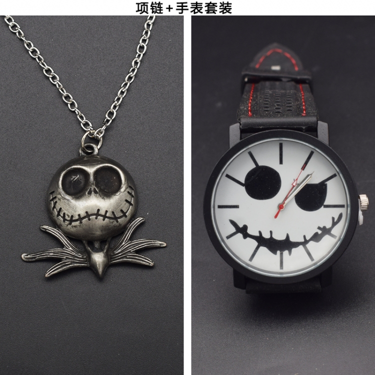 The Nightmare Before Christmas Necklace pendant watch set