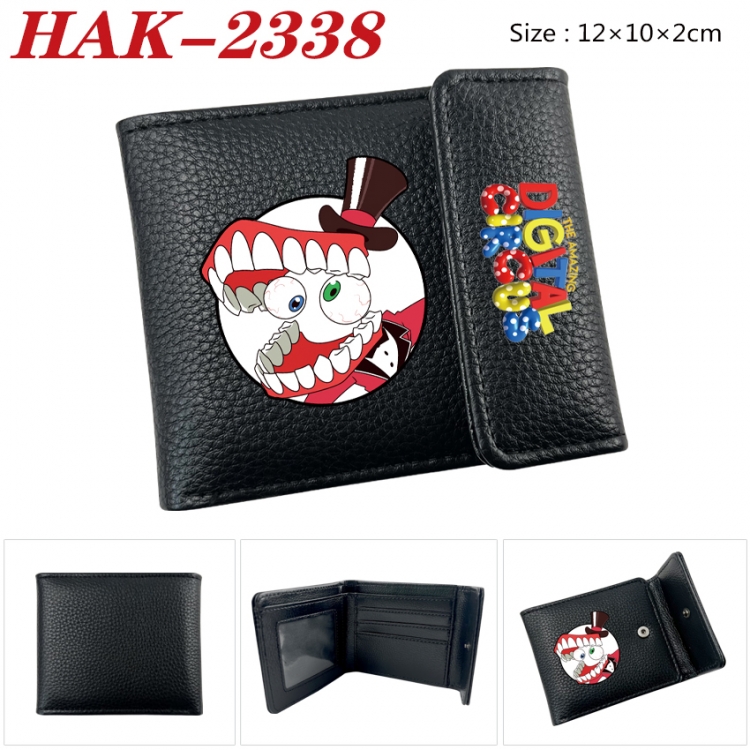 The Amazing Digital Circus Anime Litchi Pattern Hidden Buckle Half Fold Printed Wallet 12X10X2CM HAK-2338