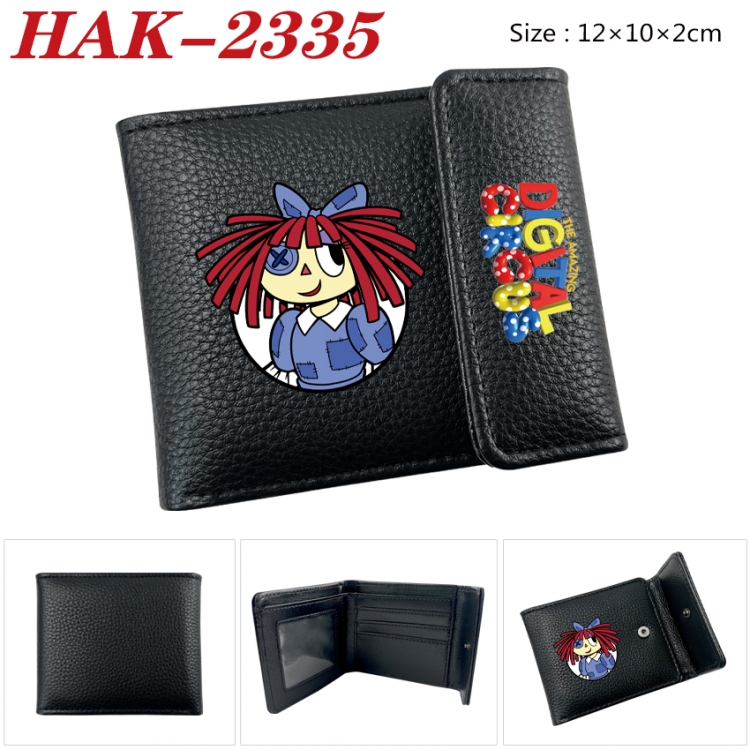 The Amazing Digital Circus Anime Litchi Pattern Hidden Buckle Half Fold Printed Wallet 12X10X2CM  HAK-2335