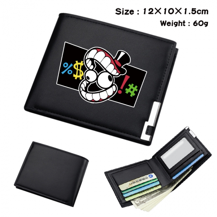 The Amazing Digital Circus Anime Full Color Black Leather Bifold Wallet 12x10x1.5cm