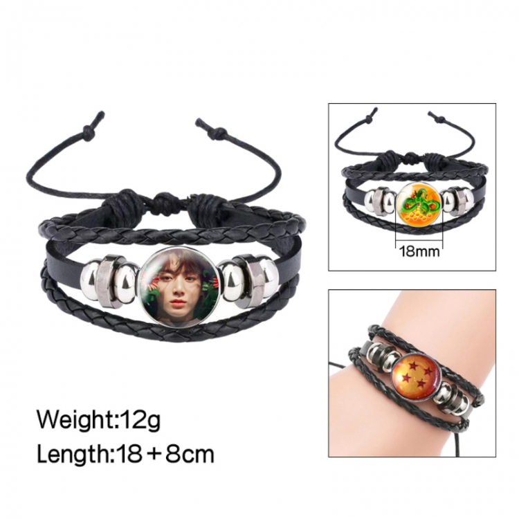 BTS Anime peripheral crystal leather rope bracelet price for 5 pcs 