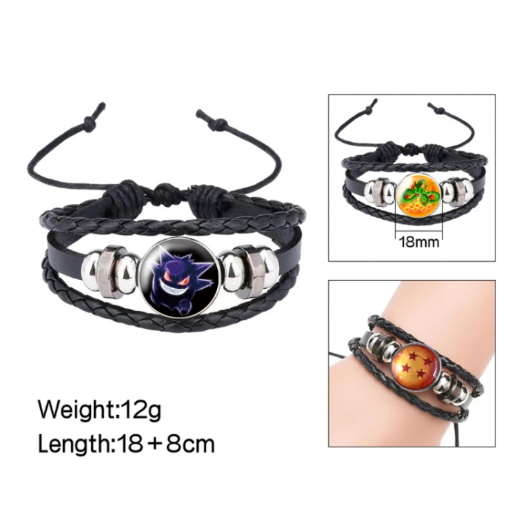  Pokemon Anime peripheral crystal leather rope bracelet price for 5 pcs 