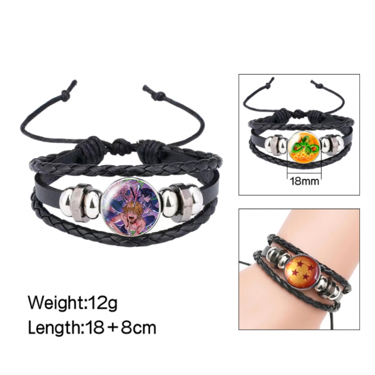 Chainsawman Anime peripheral crystal leather rope bracelet price for 5 pcs 