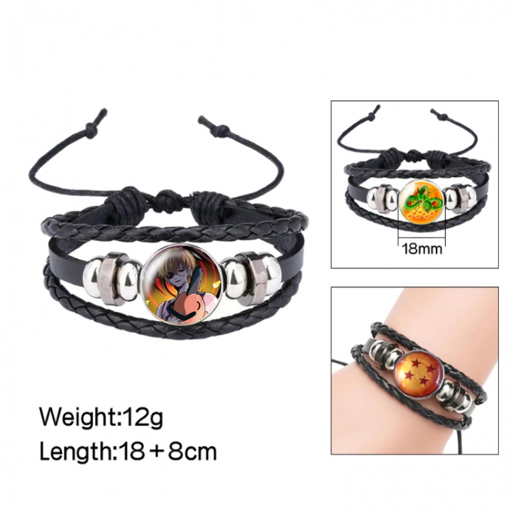 Chainsawman Anime peripheral crystal leather rope bracelet price for 5 pcs 