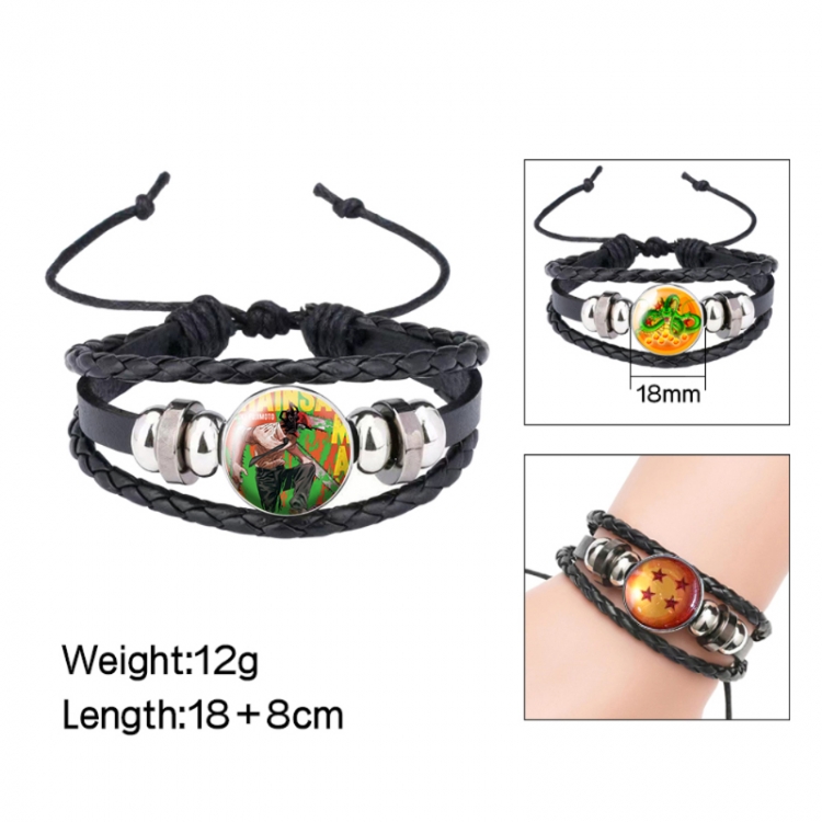 Chainsawman Anime peripheral crystal leather rope bracelet price for 5 pcs 