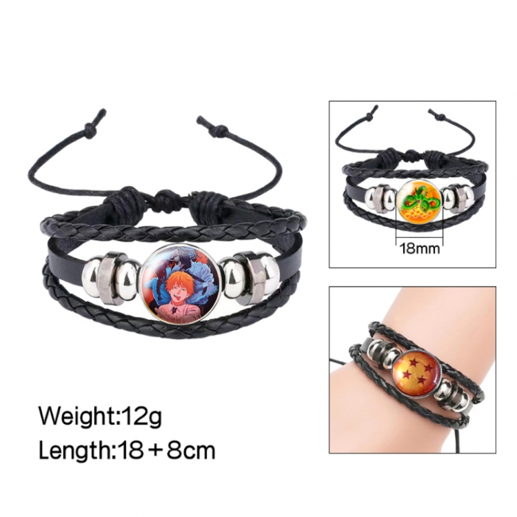 Chainsawman Anime peripheral crystal leather rope bracelet price for 5 pcs 