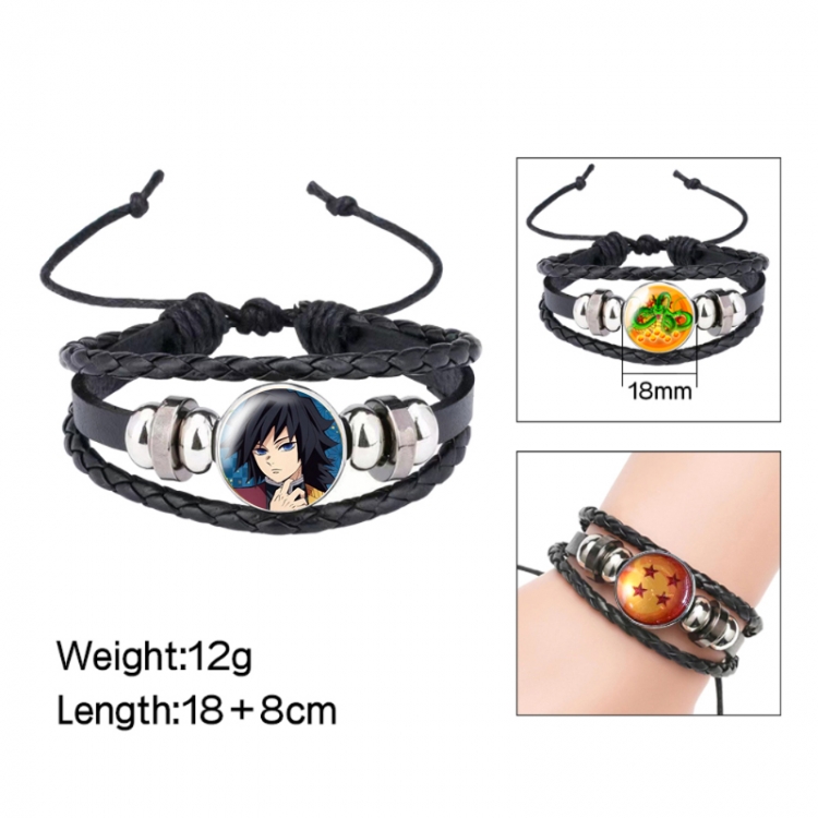 Demon Slayer Kimets Anime peripheral crystal leather rope bracelet price for 5 pcs 