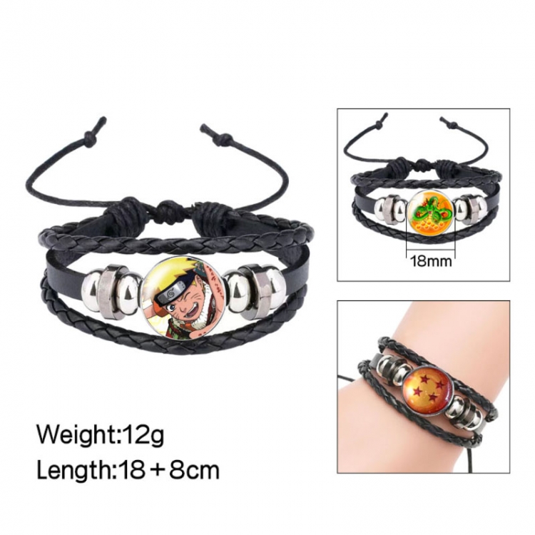  Naruto Anime peripheral crystal leather rope bracelet price for 5 pcs 