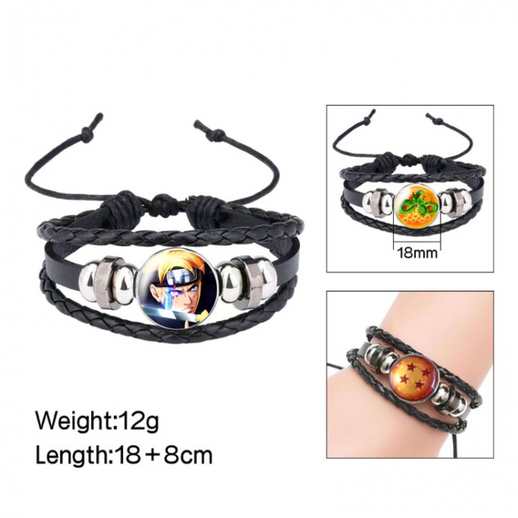  Naruto Anime peripheral crystal leather rope bracelet price for 5 pcs 