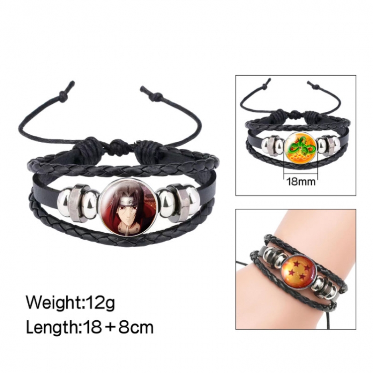  Naruto Anime peripheral crystal leather rope bracelet price for 5 pcs 