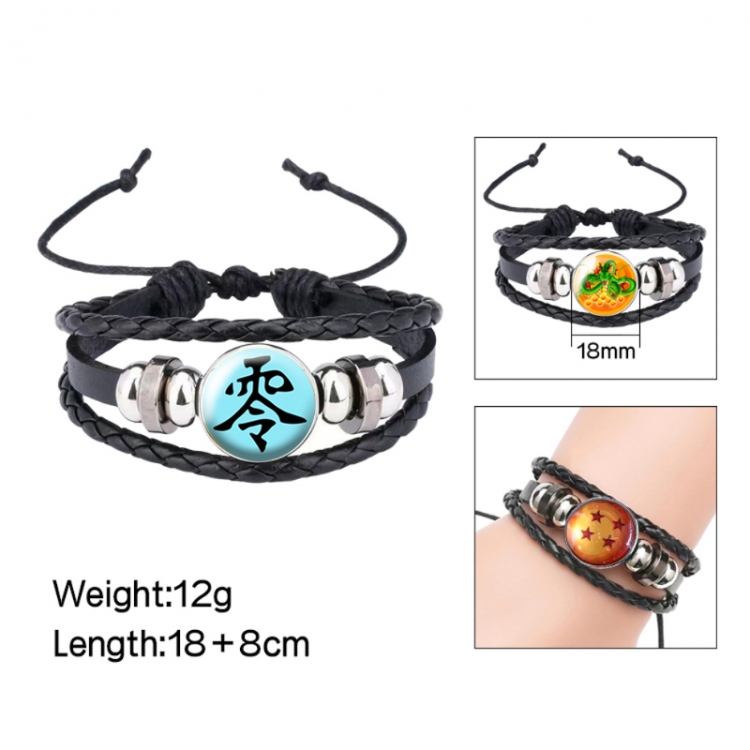  Naruto Anime peripheral crystal leather rope bracelet price for 5 pcs 