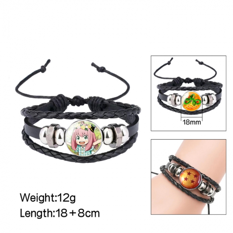 SPY×FAMILY Anime peripheral crystal leather rope bracelet price for 5 pcs 