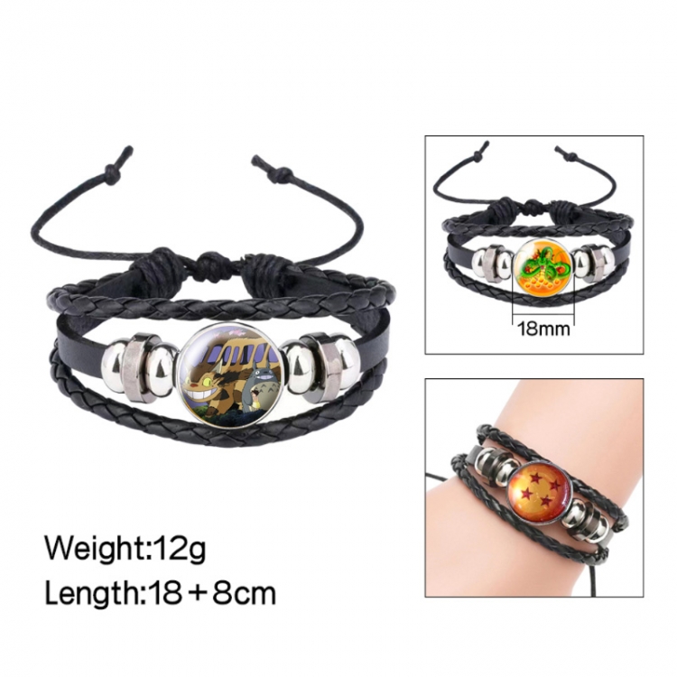 TOTORO Anime peripheral crystal leather rope bracelet price for 5 pcs
