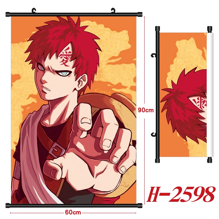 Naruto Anime Black Plastic Rod Canvas Painting Wall Scroll 60X90CM H-2598