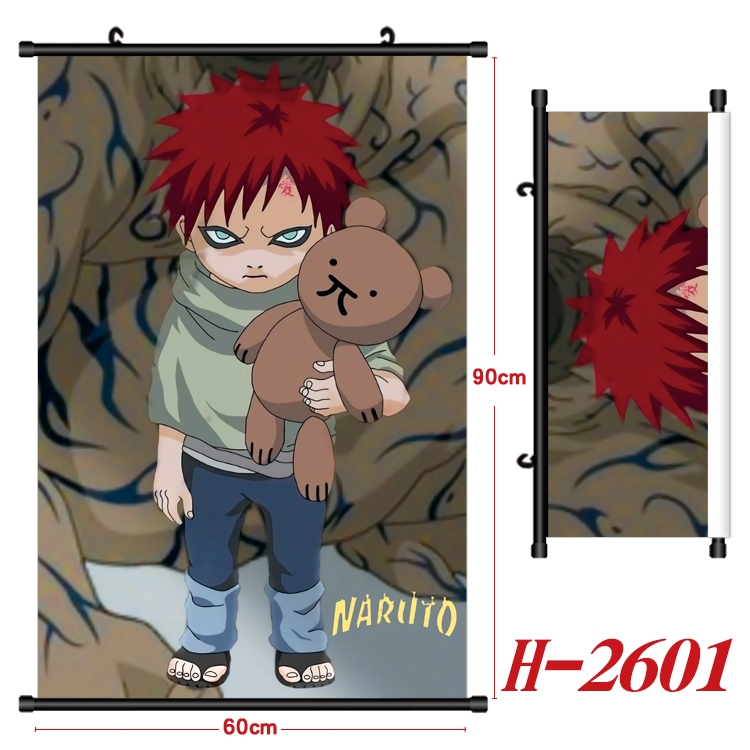 Naruto Anime Black Plastic Rod Canvas Painting Wall Scroll 60X90CM H-2601