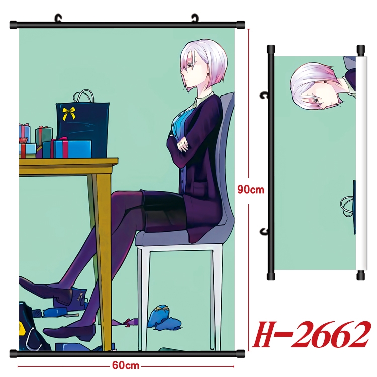 SPYxFAMILY Anime Black Plastic Rod Canvas Painting Wall Scroll 60X90CM