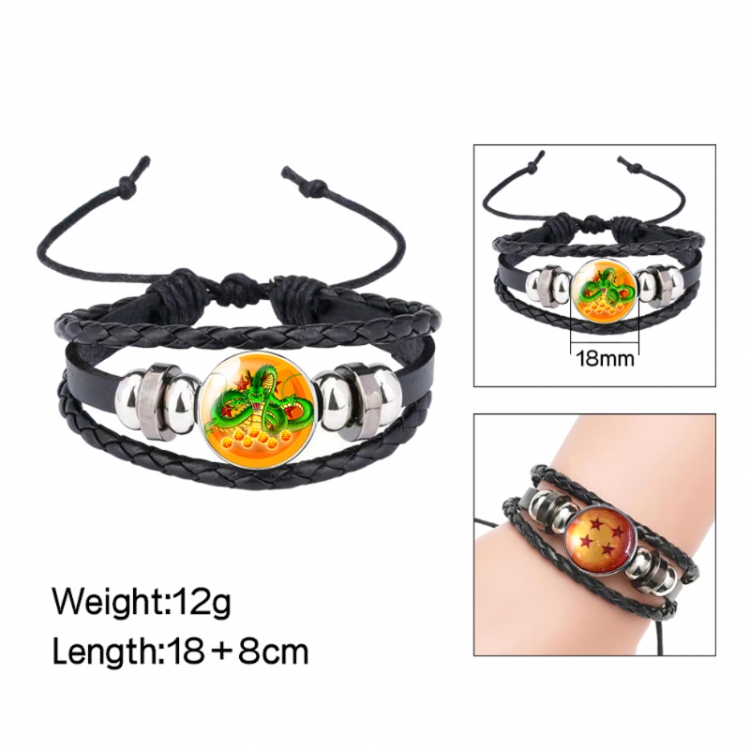 DRAGON BALL Anime peripheral crystal leather rope bracelet price for 5 pcs 
