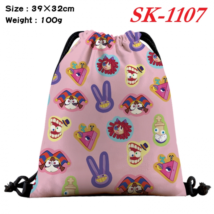 The Amazing Digital Circus cartoon Waterproof Nylon Full Color Drawstring Pocket 39x32cm 