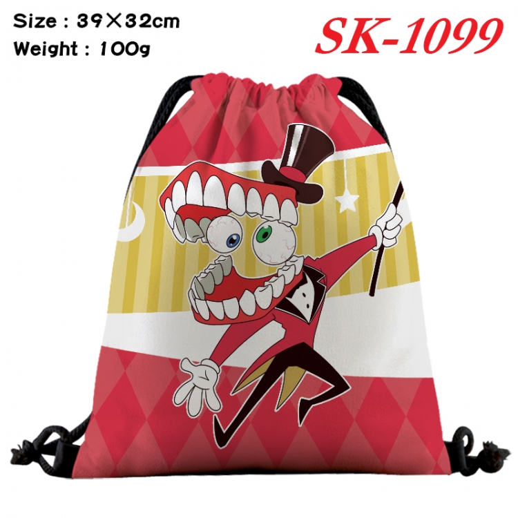 The Amazing Digital Circus cartoon Waterproof Nylon Full Color Drawstring Pocket 39x32cm 