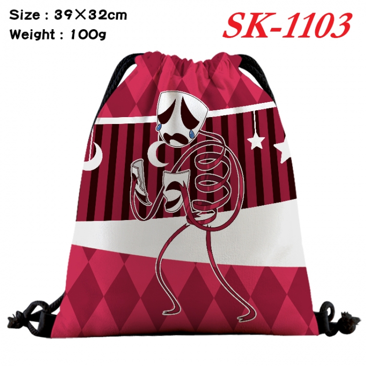 The Amazing Digital Circus cartoon Waterproof Nylon Full Color Drawstring Pocket 39x32cm 