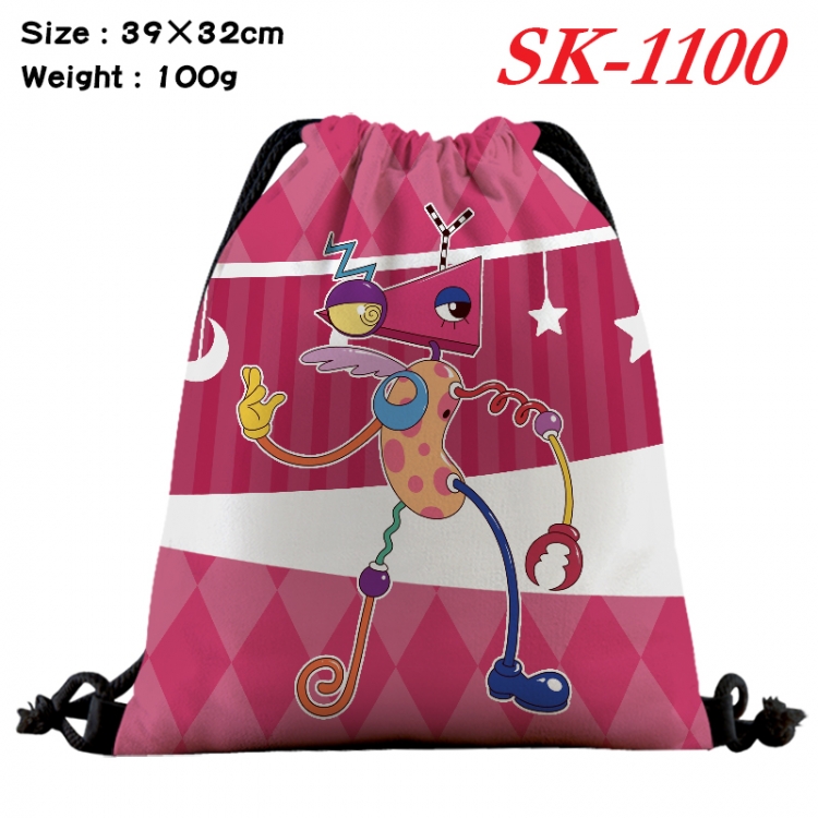 The Amazing Digital Circus cartoon Waterproof Nylon Full Color Drawstring Pocket 39x32cm