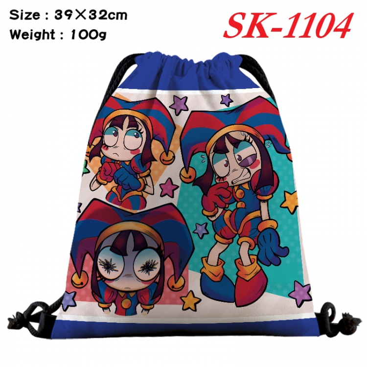 The Amazing Digital Circus cartoon Waterproof Nylon Full Color Drawstring Pocket 39x32cm 