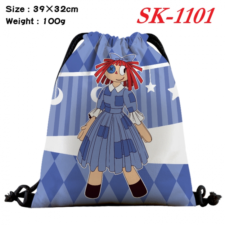 The Amazing Digital Circus cartoon Waterproof Nylon Full Color Drawstring Pocket 39x32cm 