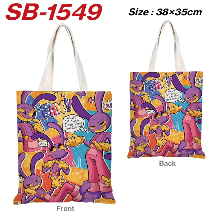 The Amazing Digital Circus Anime Canvas Handheld Shoulder Bag Handbag Shopping Bag 38X35CM