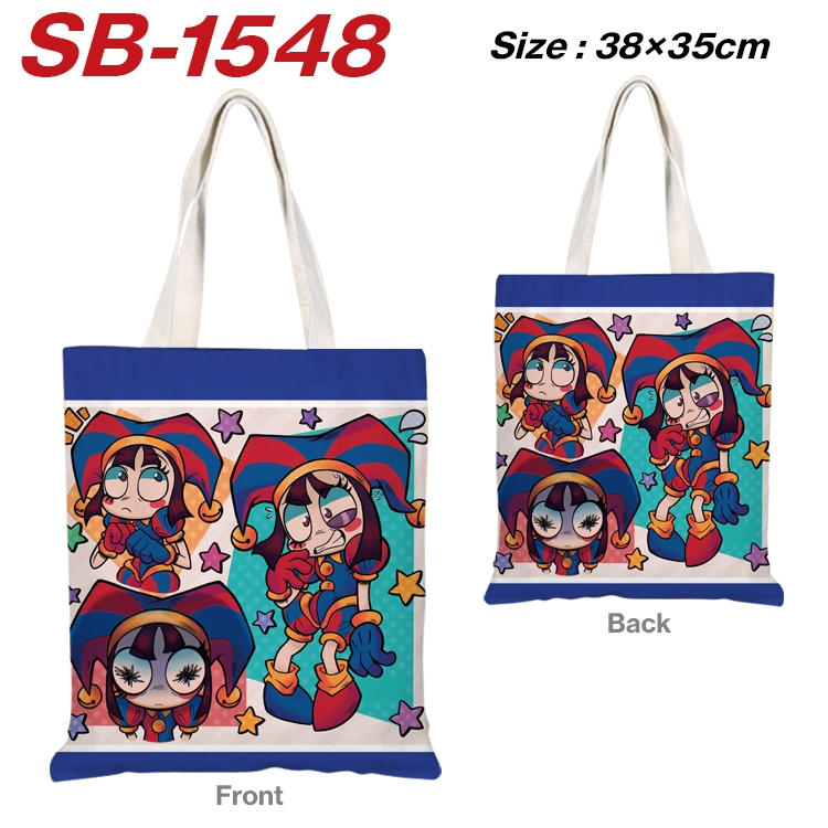The Amazing Digital Circus Anime Canvas Handheld Shoulder Bag Handbag Shopping Bag 38X35CM