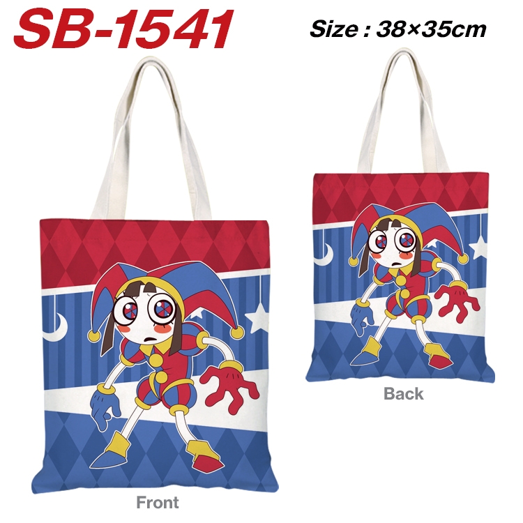 The Amazing Digital Circus Anime Canvas Handheld Shoulder Bag Handbag Shopping Bag 38X35CM