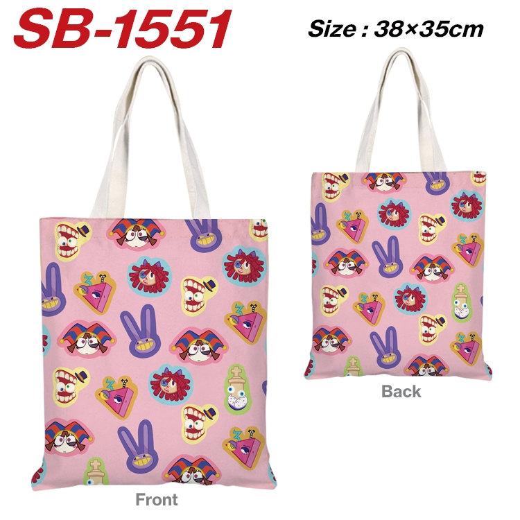 The Amazing Digital Circus Anime Canvas Handheld Shoulder Bag Handbag Shopping Bag 38X35CM