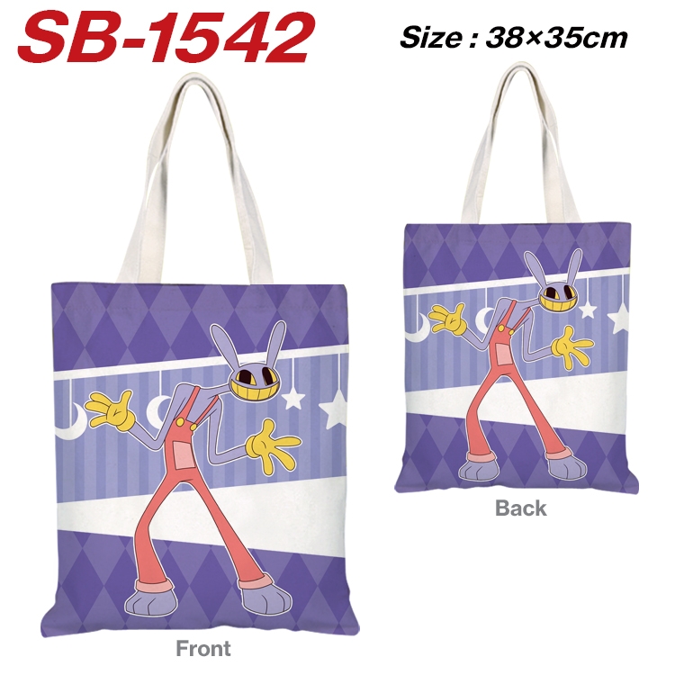 The Amazing Digital Circus Anime Canvas Handheld Shoulder Bag Handbag Shopping Bag 38X35CM