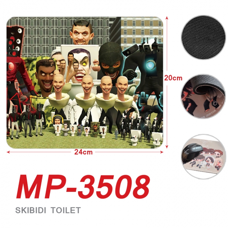 Skibidi-Toilet Anime Full Color Printing Mouse Pad Unlocked 20X24cm price for 5 pcs  MP-3508
