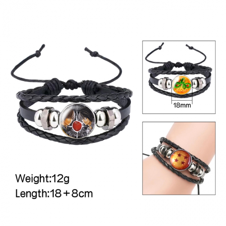 Death note Anime peripheral crystal leather rope bracelet price for 5 pcs 