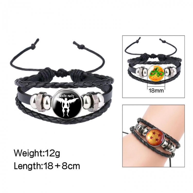 Death note Anime peripheral crystal leather rope bracelet price for 5 pcs 