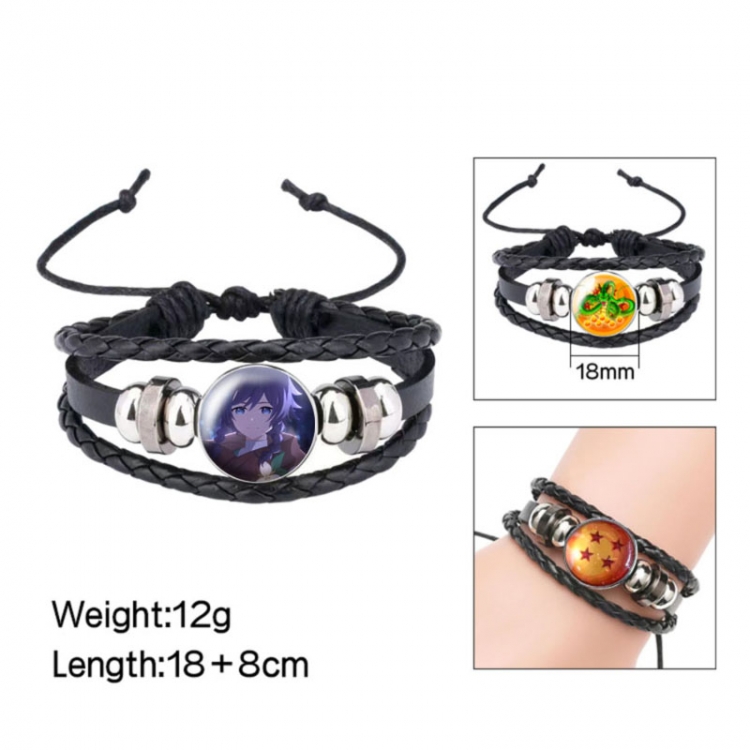 Genshin Impact Anime peripheral crystal leather rope bracelet price for 5 pcs 
