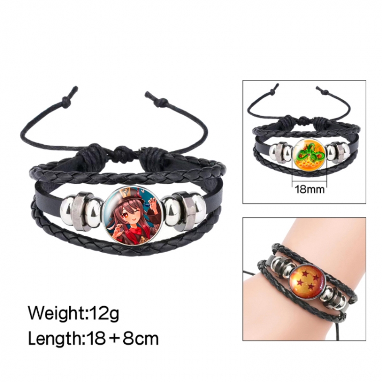 Genshin Impact Anime peripheral crystal leather rope bracelet price for 5 pcs 