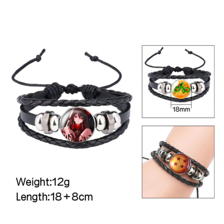 Genshin Impact Anime peripheral crystal leather rope bracelet price for 5 pcs 