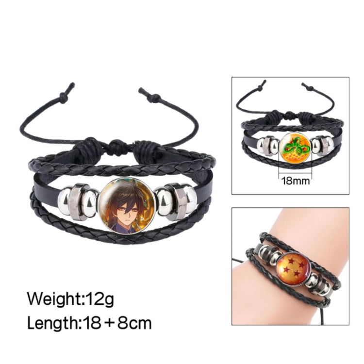Genshin Impact Anime peripheral crystal leather rope bracelet price for 5 pcs 