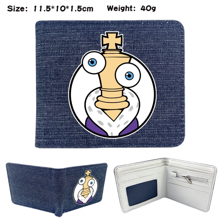 The Amazing Digital Circus Anime denim folding full-color wallet 11.5X10X1.5CM 