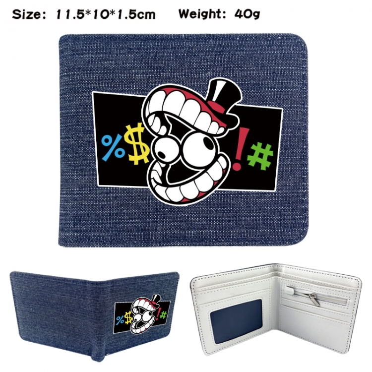 The Amazing Digital Circus Anime denim folding full-color wallet 11.5X10X1.5CM 