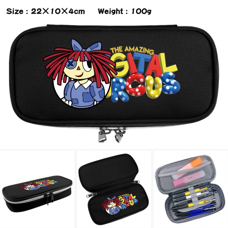 The Amazing Digital Circus Anime Waterproof canvas zipper clamshell pencil case pencil case 22x10x4cm