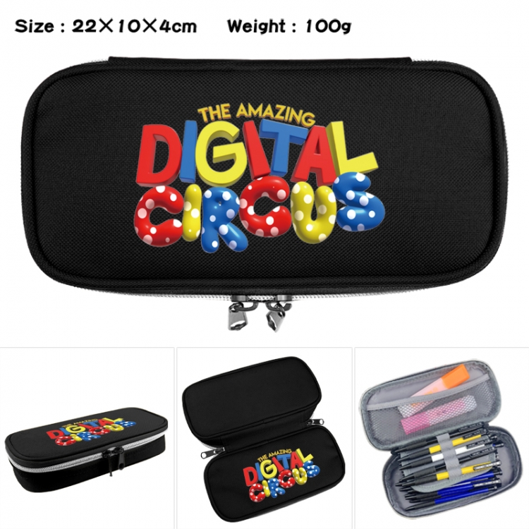 The Amazing Digital Circus Anime Waterproof canvas zipper clamshell pencil case pencil case 22x10x4cm
