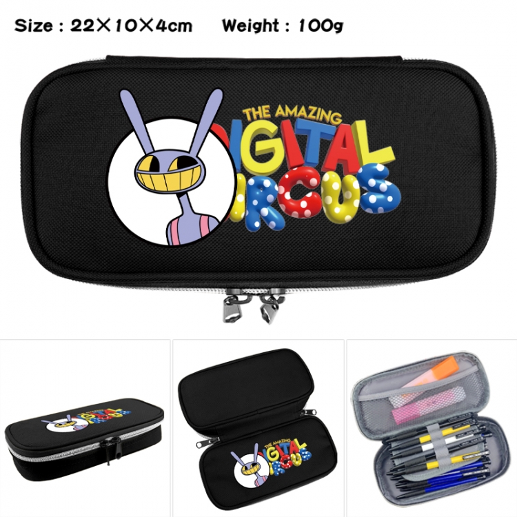 The Amazing Digital Circus Anime Waterproof canvas zipper clamshell pencil case pencil case 22x10x4cm