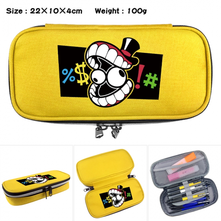 The Amazing Digital Circus Anime Waterproof canvas zipper clamshell pencil case pencil case 22x10x4cm