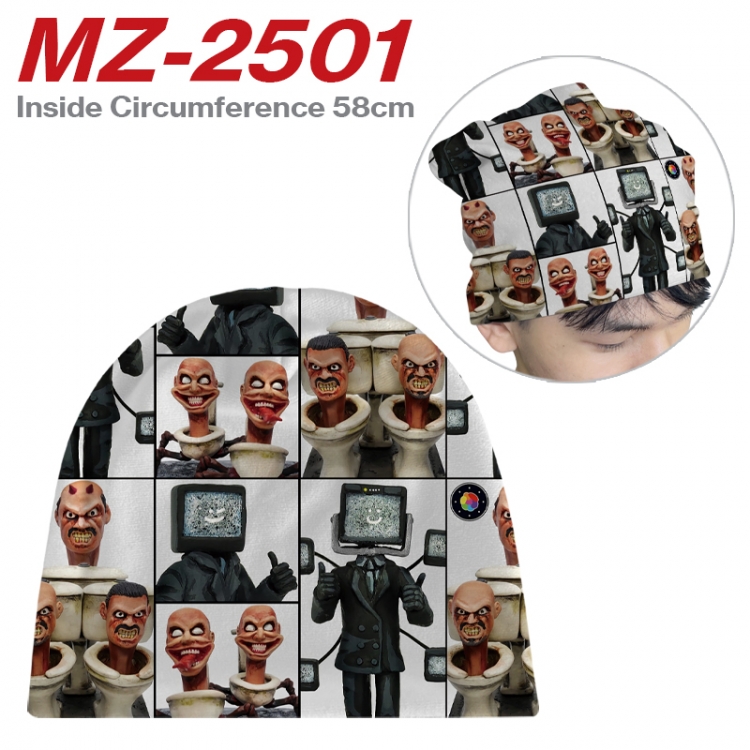 Skibidi-Toilet Anime flannel full color hat cosplay men's and women's knitted hats 58cm  MZ-2501