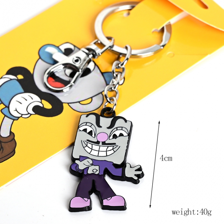 Tea cup head Animation peripheral metal keychain pendant price for 5 pcs 