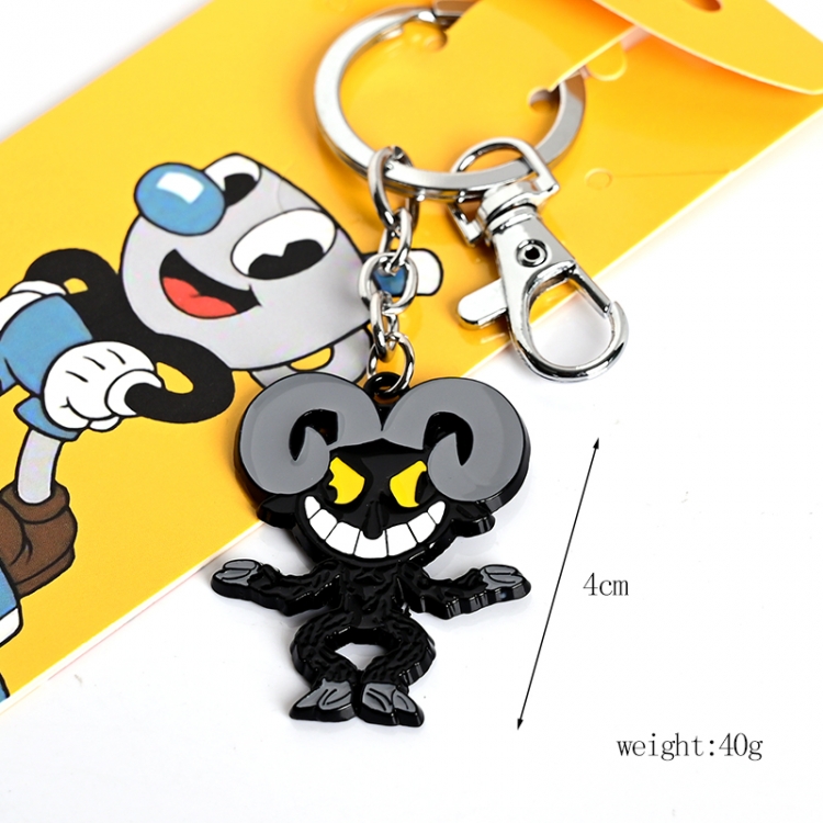 Tea cup head Animation peripheral metal keychain pendant price for 5 pcs