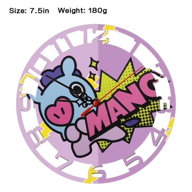 BTS Anime print alarm clock wall clock personality clock packaging size 25X25X4cm