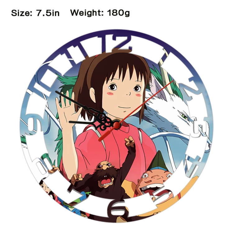 Spirited Away Anime print alarm clock wall clock personality clock packaging size 25X25X4cm